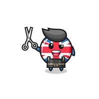 united kingdom flag character as barbershop mascot vector