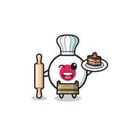 japan flag as pastry chef mascot hold rolling pin vector