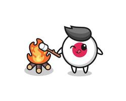 japan flag character is burning marshmallow vector