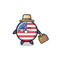 personaje de herbolario de la bandera de los estados unidos vector