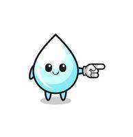 milk drop mascot with pointing right gesture vector