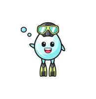 the milk drop diver cartoon character vector