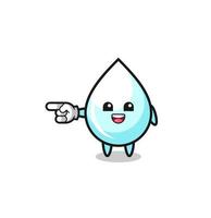 milk drop cartoon with pointing left gesture vector