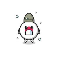 cute cartoon japan flag with shivering expression vector