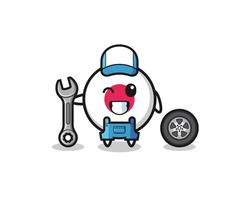 the japan flag character as a mechanic mascot vector