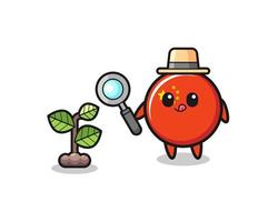 cute china flag herbalist researching a plants vector