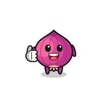 onion mascot doing thumbs up gesture vector