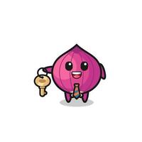 cute onion as a real estate agent mascot vector