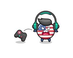 united states flag gamer mascot is angry vector