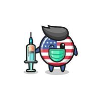 mascota de la bandera de los estados unidos como vacunador vector