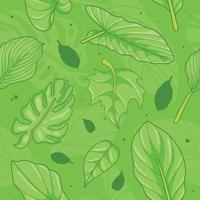 Green Floral Seamless Background vector