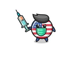 Ilustración de la bandera de Estados Unidos para combatir el virus. vector