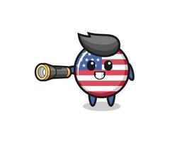 mascota de la bandera de los estados unidos sosteniendo una linterna
