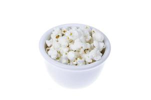 Sweet white airy crispy popcorn. Studio Photo