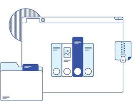 archiving and structuring files vector