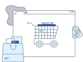 compras de comercio electrónico en línea vector