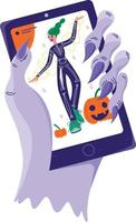 Choosing clothes for halloween vector