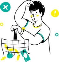 Guy with an empty shopping cart vector