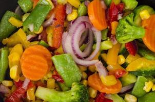 Mix of frozen vegetables in healthy diet photo
