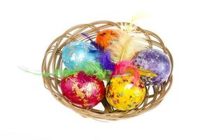 Colored eggs - symbol of celebration of Easter photo