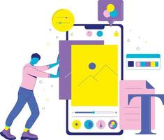 Smartphone UI-UX designing vector