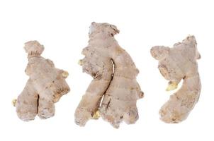 Fresh ginger root isolated on white background. photo
