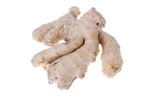 Fresh ginger root isolated on white background. photo