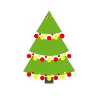 christmas tree minimalist logo design greeting card holiday vector