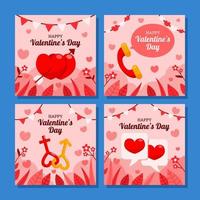 conjunto de tarjetas de san valentin vector