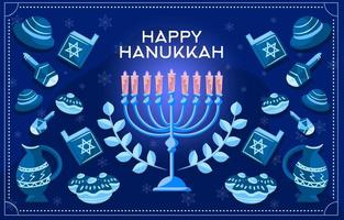 Happy Hanukkah Menorah Background vector