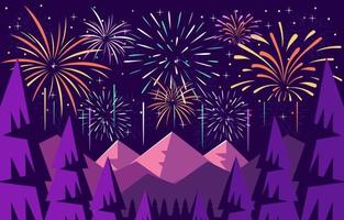 Celebration of Firework Background vector