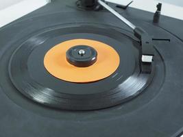 Vinyl record on turntable photo