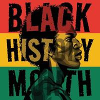 Concepto de mes de historia negra con silueta de hombre afroamericano