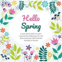 Smooth Light Spring Background With Greeneries and Flowers vector