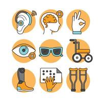 People with Disabilities Icons vector