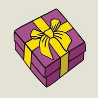 doodle freehand sketch drawing of a gift box. vector