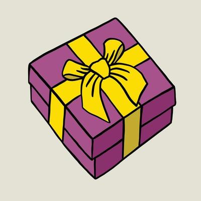 doodle freehand sketch drawing of a gift box. 4427645 Vector Art