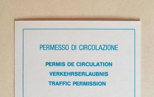 Traffic permit document photo