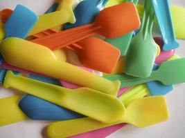 disposable plastic spoons photo