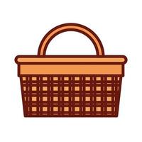 basket for a picnic on a white background vector