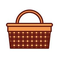 basket for a picnic on a white background vector