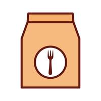 food bag with a fork in the middle of it vector