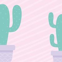 cactus over a pink background vector