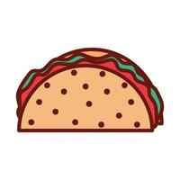 taco with vegetables on a white background vector