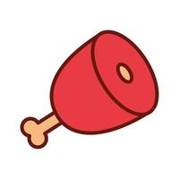 meat with a red color on a white background vector