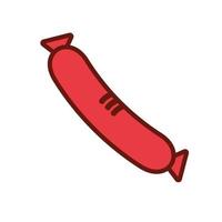 sausage of a red color over a white background vector