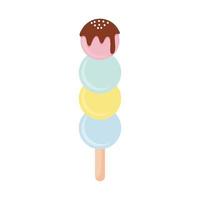 ice cream with a blue, yellow and pink color vector