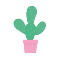 cactus con un color verde sobre un fondo blanco vector