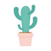 Cactus sobre una maceta sobre un fondo blanco. vector