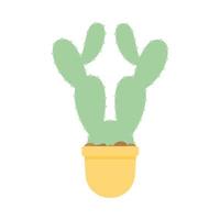 cactus con un color verde sobre un fondo blanco vector